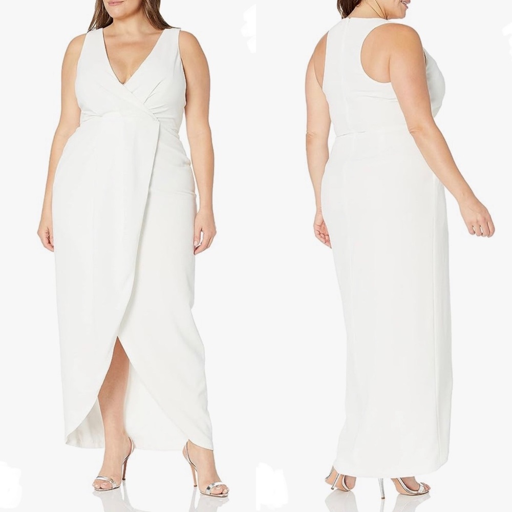 NWOT Dress the Population Sleeveless Maxi Ariel Dress in White Size 2X